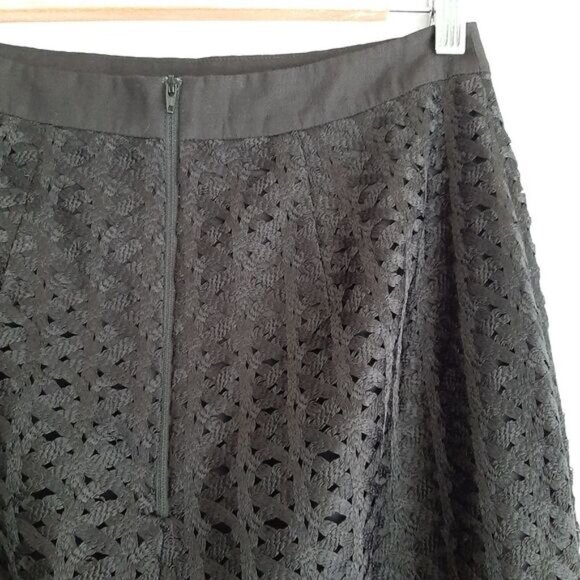 C/MEO / Collective Silver Bells Woven Texture Midi Length Skirt Black Sz M - Picture 13 of 16